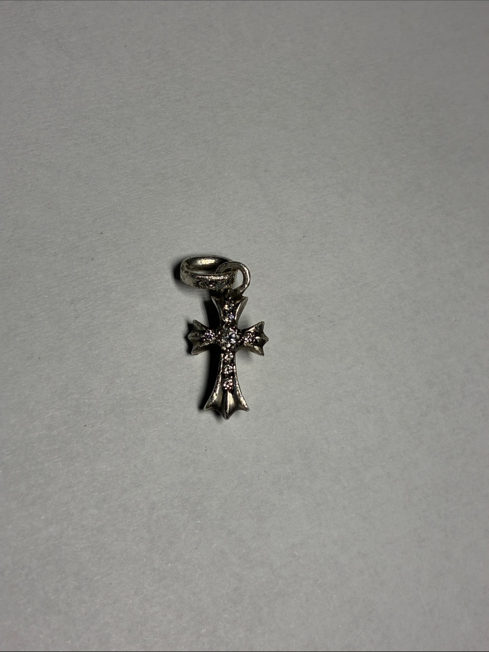 Chrome Hearts Silver Pave Diamond Baby Fat Pendant
